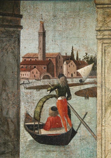 The Arrival of the English Ambassadors, from the St. Ursula Cycle, detail of a gondola, 1490-96