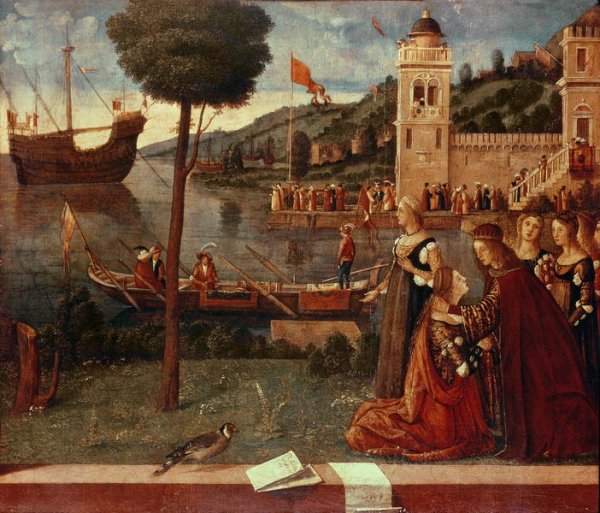 St.Ursula taking leave of her father, c.1500