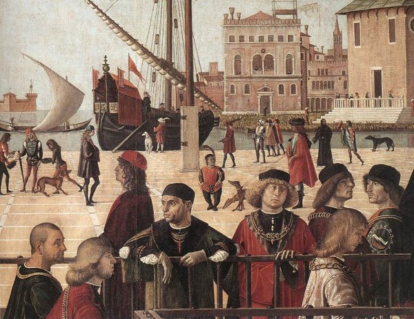 Arrival of the English Ambassadors (detail 2) 1495-1500