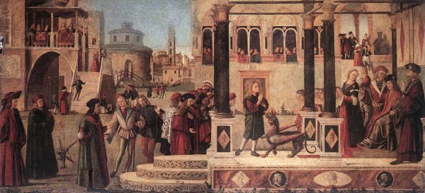 The Daughter of of Emperor Gordian is Exorcised by St Triphun 1507